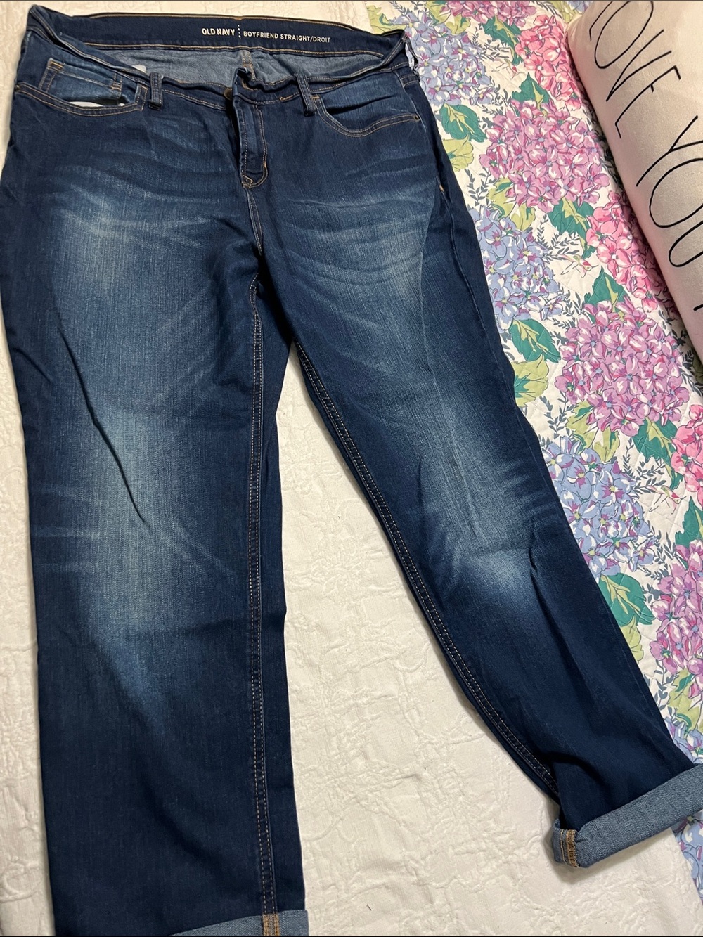 Old Navy Indigo Boyfriend Straight Jeans